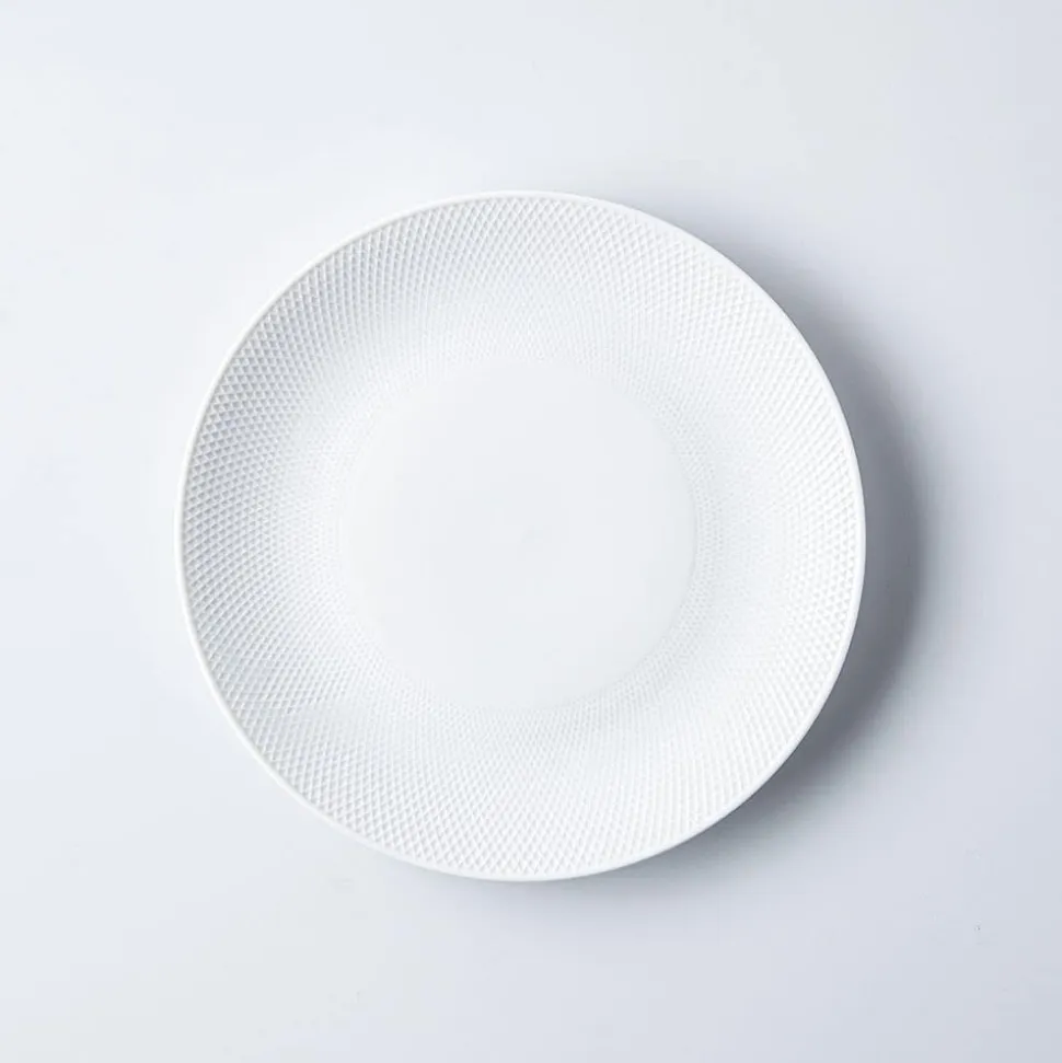 A La Carte 'Diamond Coupe' Porcelain Side Plate 8" Dia. (White)