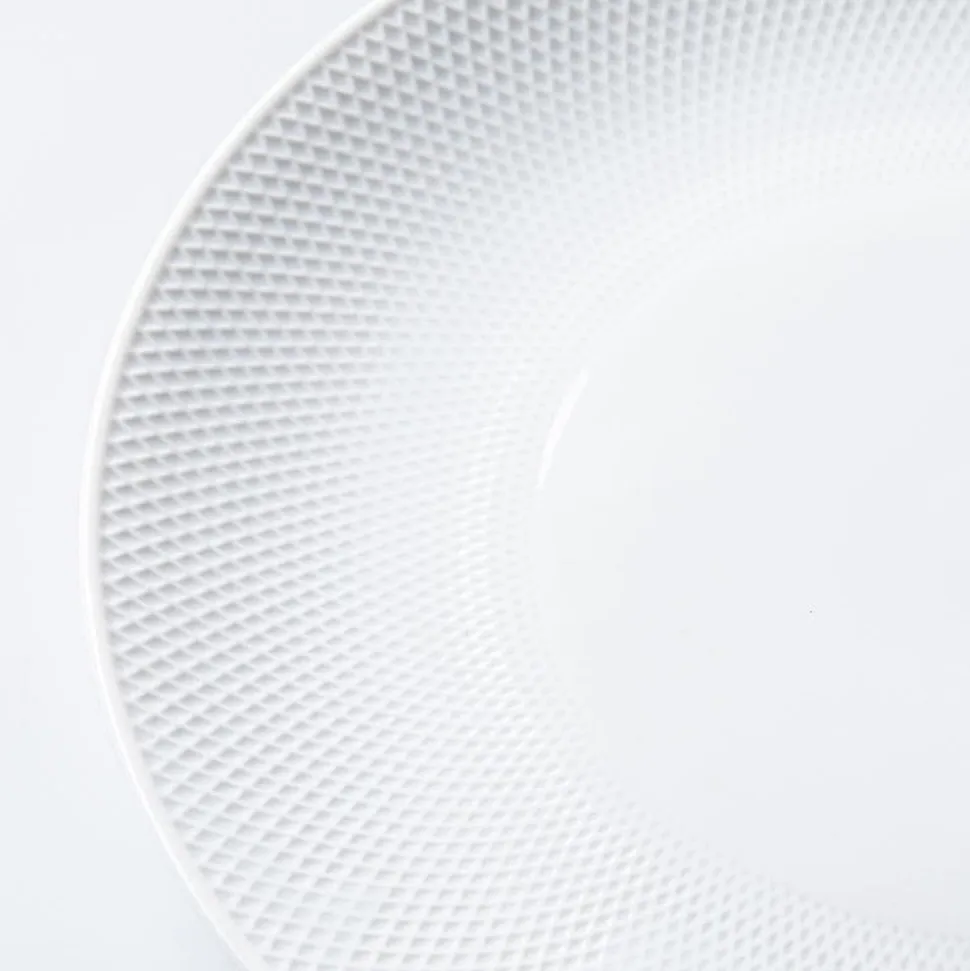 A La Carte 'Diamond Coupe' Porcelain Side Plate 8" Dia. (White)