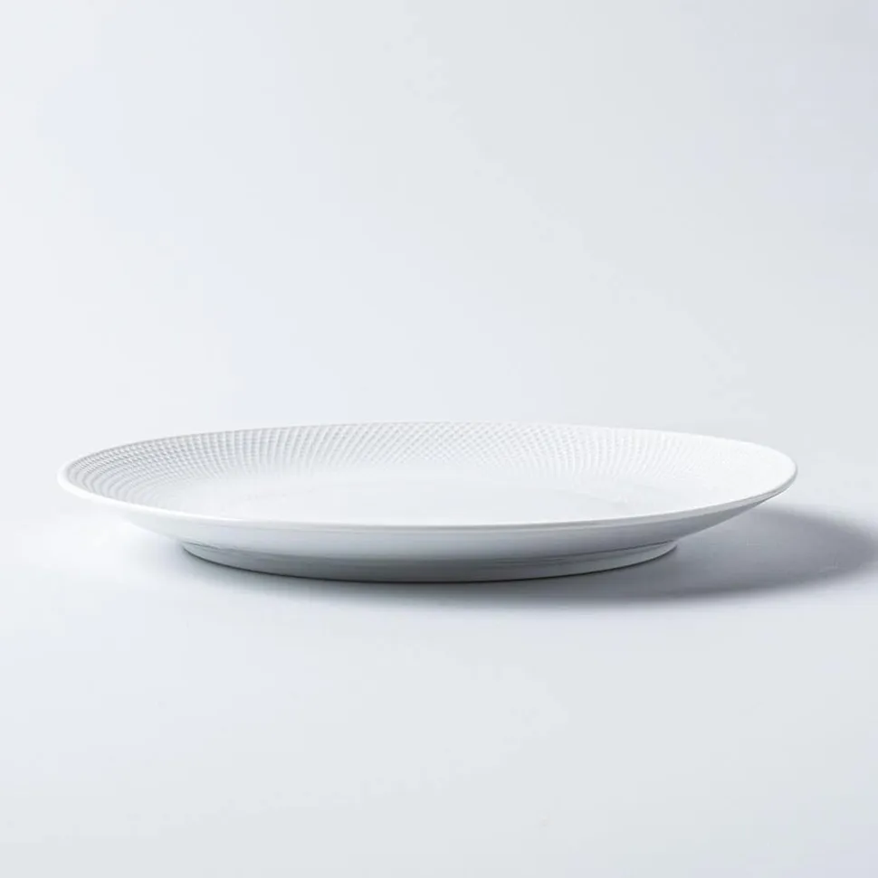 A La Carte 'Diamond Coupe' Porcelain Side Plate 8" Dia. (White)