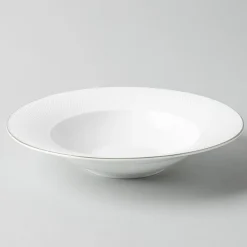 A La Carte 'Diamond Platinum' Porcelain Soup/Pasta Plate (White)