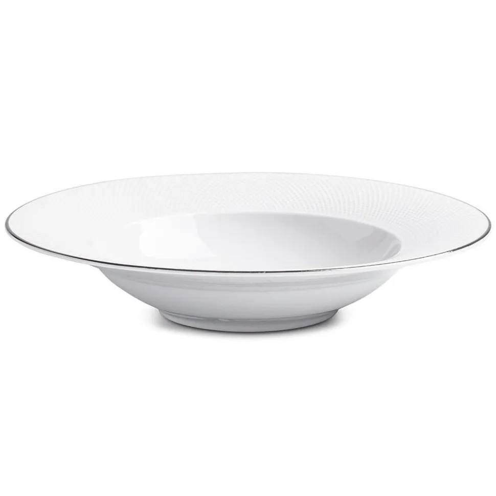 A La Carte 'Diamond Platinum' Porcelain Soup/Pasta Plate (White)