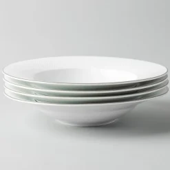 A La Carte 'Diamond Platinum' Porcelain Soup/Pasta Plate (White)