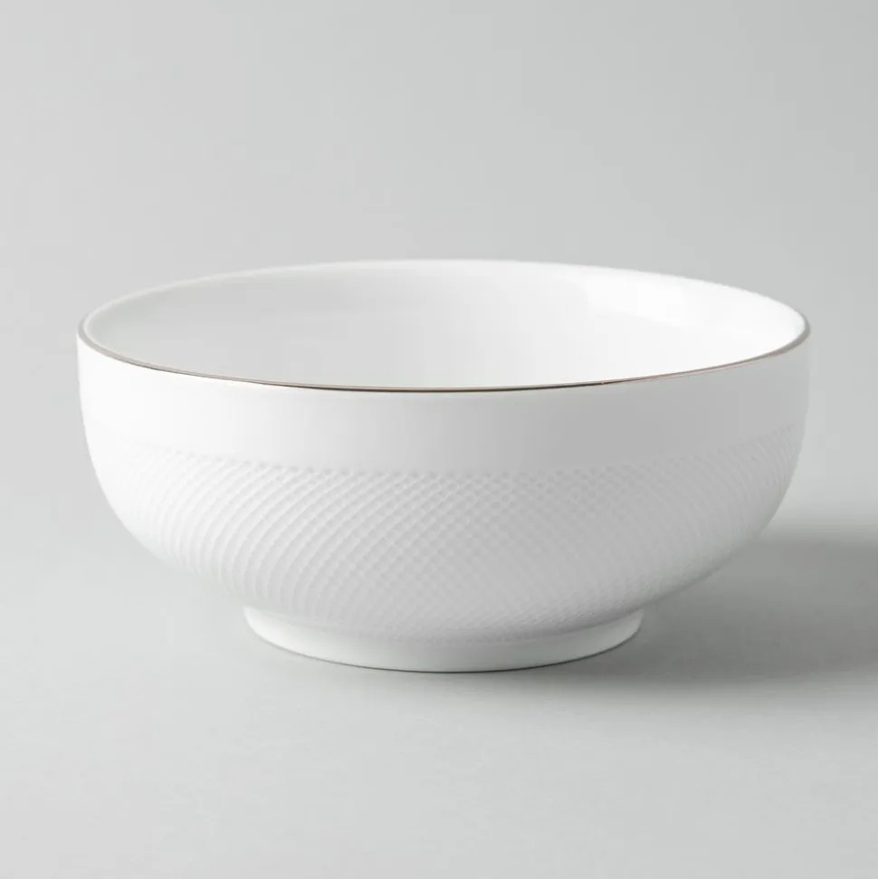 A La Carte 'Diamond Platinum' Porcelain Cereal Bowl (White)