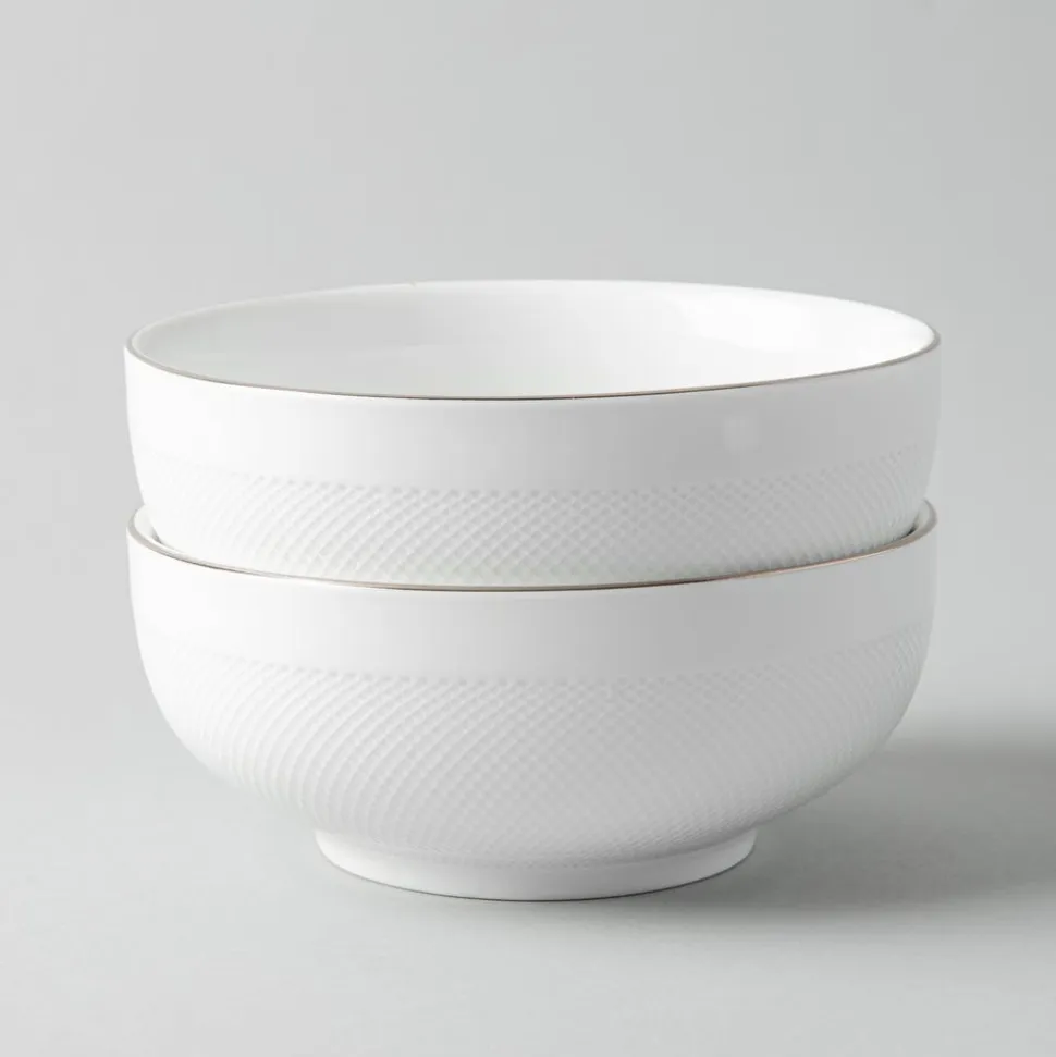 A La Carte 'Diamond Platinum' Porcelain Cereal Bowl (White)