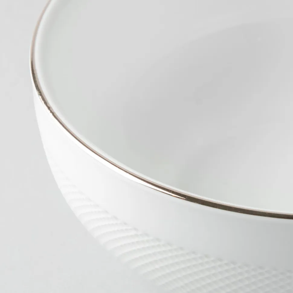 A La Carte 'Diamond Platinum' Porcelain Cereal Bowl (White)