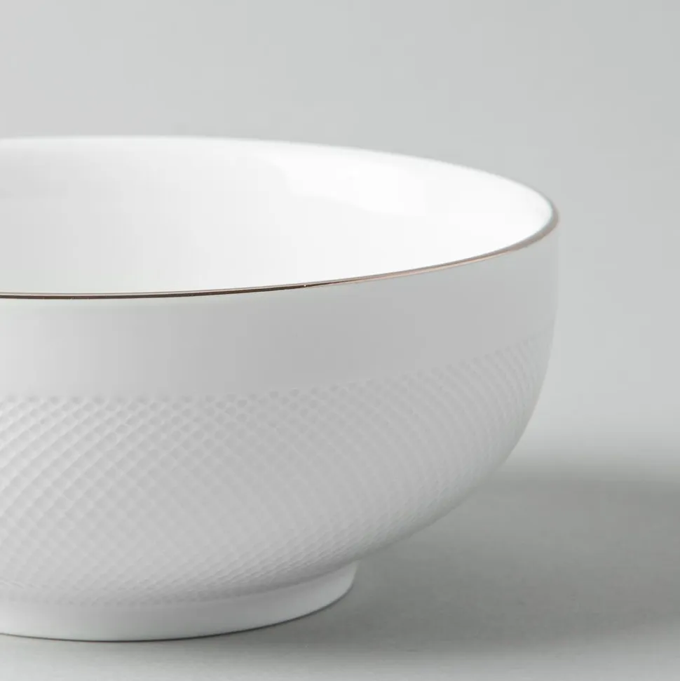 A La Carte 'Diamond Platinum' Porcelain Cereal Bowl (White)