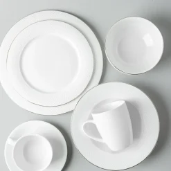 A La Carte 'Diamond Platinum' Porcelain Cereal Bowl (White)