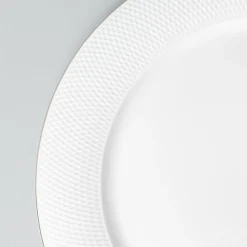 A La Carte 'Diamond Platinum' Porcelain Dinner Plate (White)