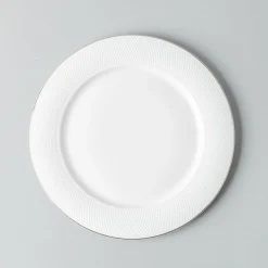 A La Carte 'Diamond Platinum' Porcelain Side Plate (White)