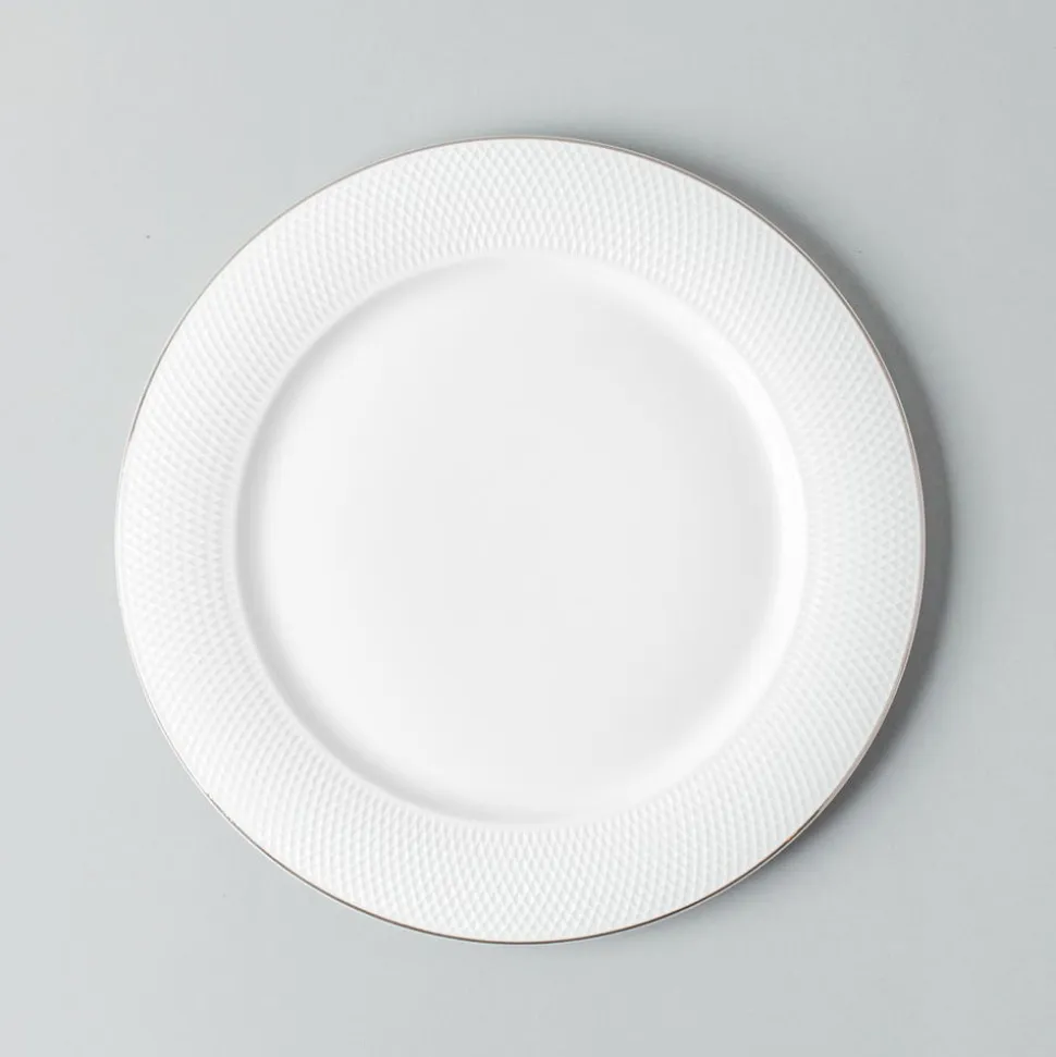 A La Carte 'Diamond Platinum' Porcelain Side Plate (White)