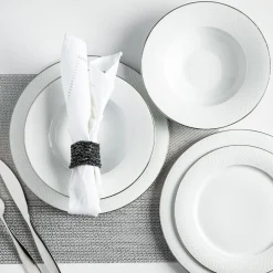 A La Carte 'Diamond Platinum' Porcelain Side Plate (White)