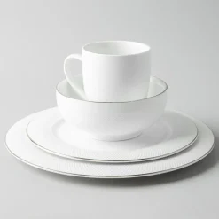 A La Carte 'Diamond Platinum' Porcelain Side Plate (White)