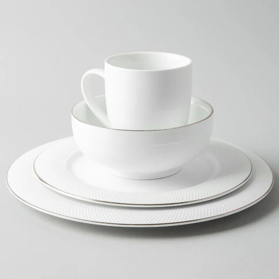 A La Carte 'Diamond Platinum' Porcelain Side Plate (White)