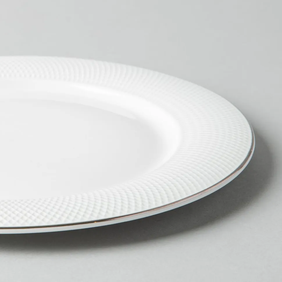 A La Carte 'Diamond Platinum' Porcelain Side Plate (White)