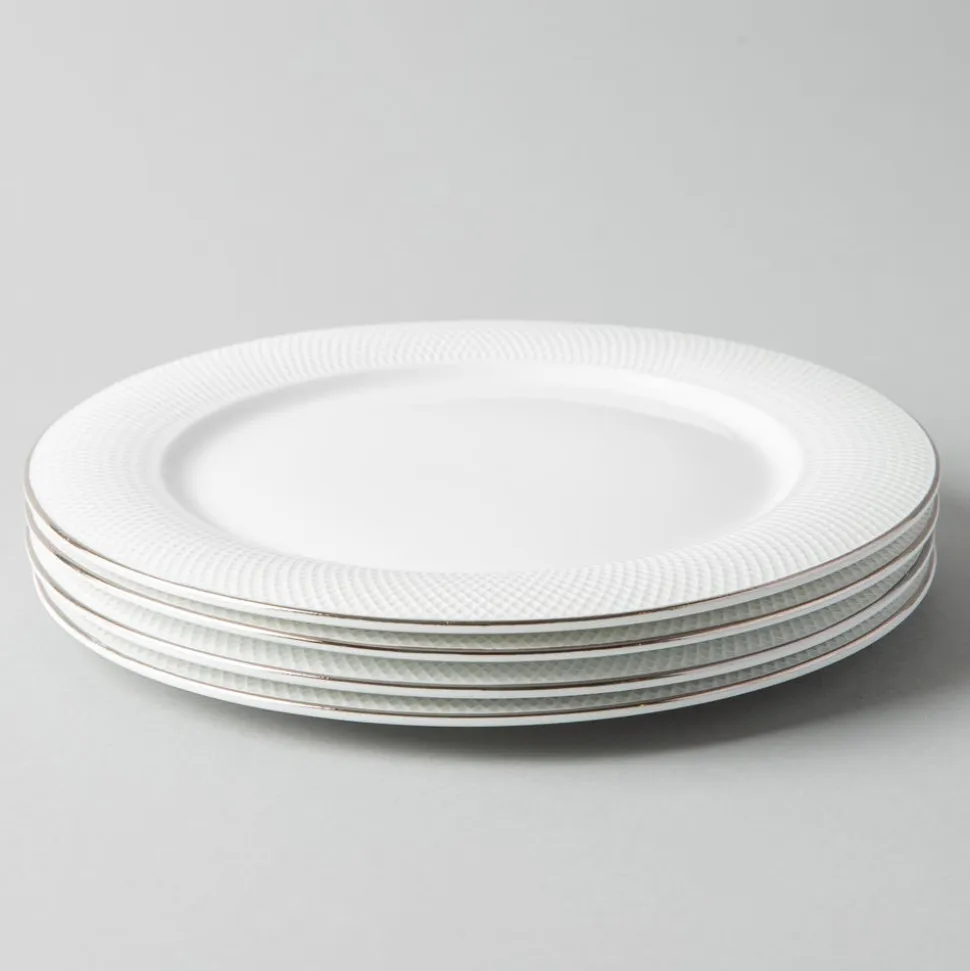 A La Carte 'Diamond Platinum' Porcelain Side Plate (White)