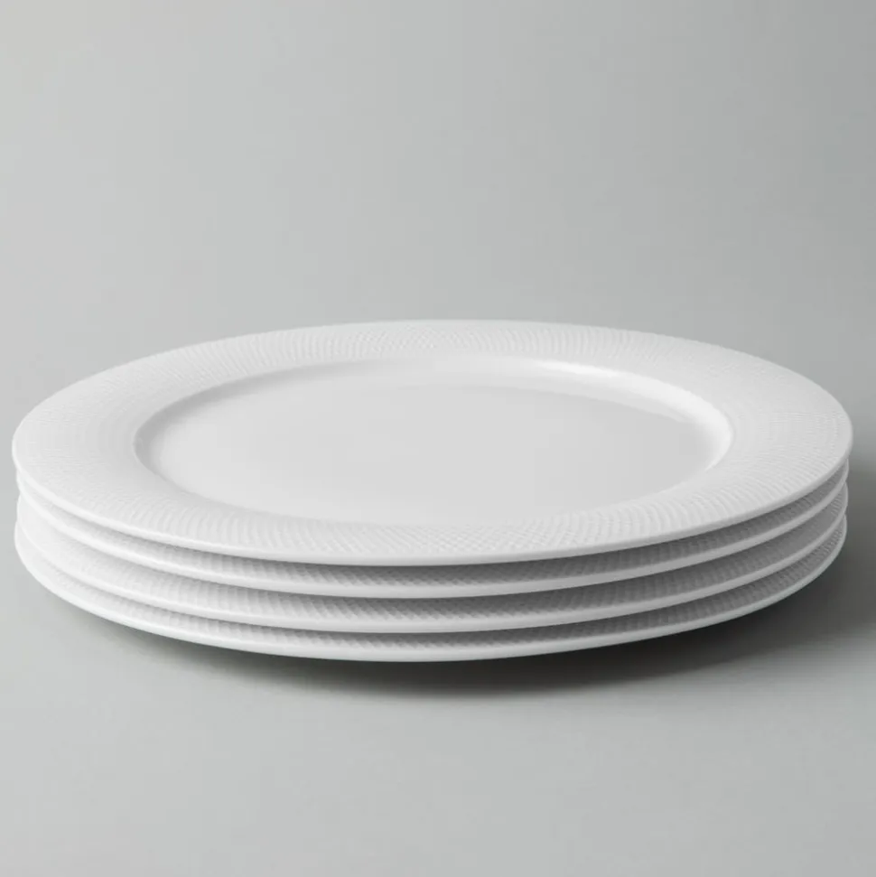 A La Carte 'Diamond' Porcelain Dinner Plate (White)