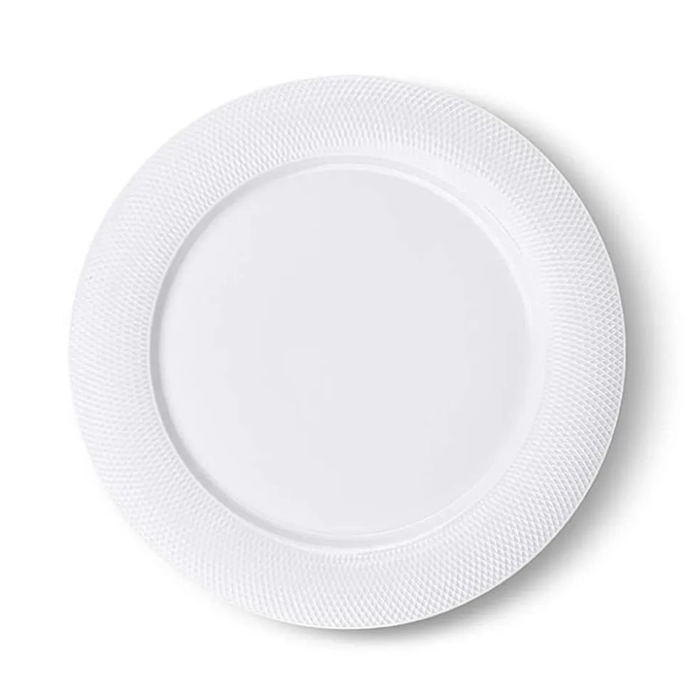 A La Carte 'Diamond' Porcelain Dinner Plate (White)