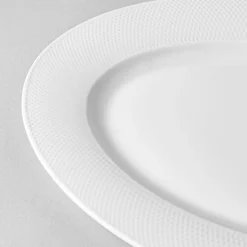 A La Carte 'Diamond' Porcelain Oval Platter 14" (White)