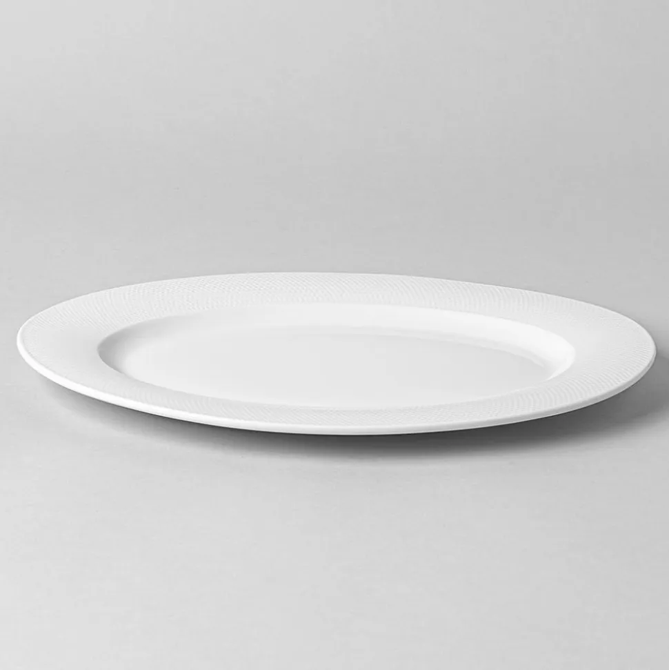 A La Carte 'Diamond' Porcelain Oval Platter 14" (White)