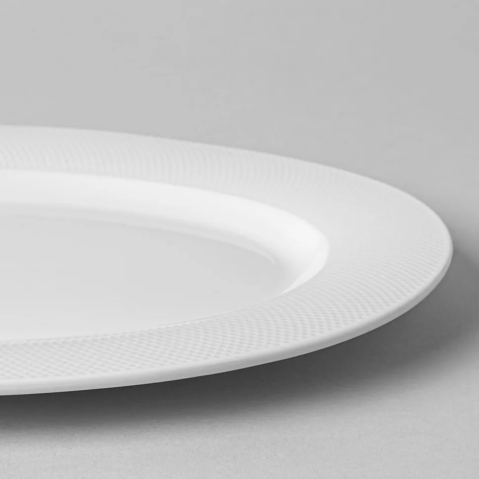 A La Carte 'Diamond' Porcelain Oval Platter 14" (White)