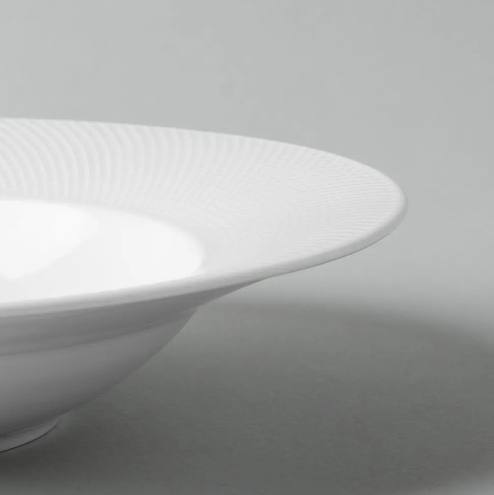 A La Carte 'Diamond' Porcelain Soup- Pasta Plate (White)