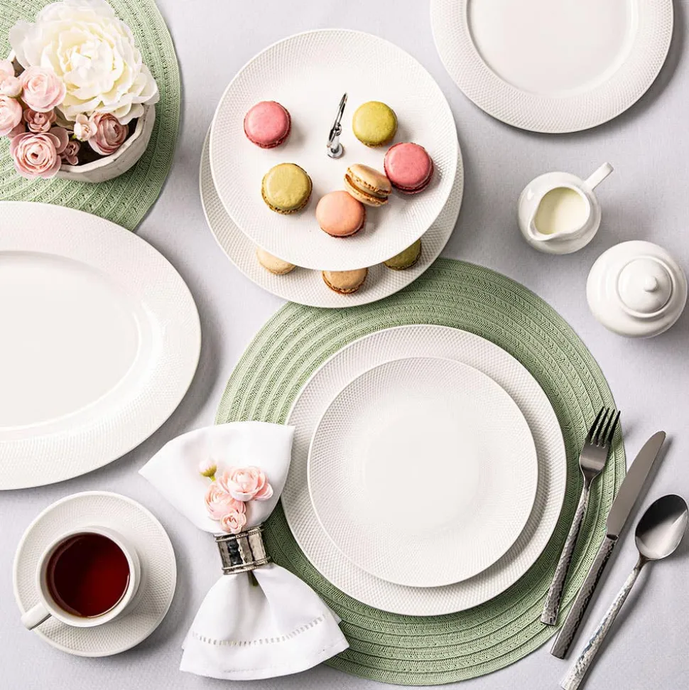 A La Carte 'Diamond' Porcelain Side Plate (White)