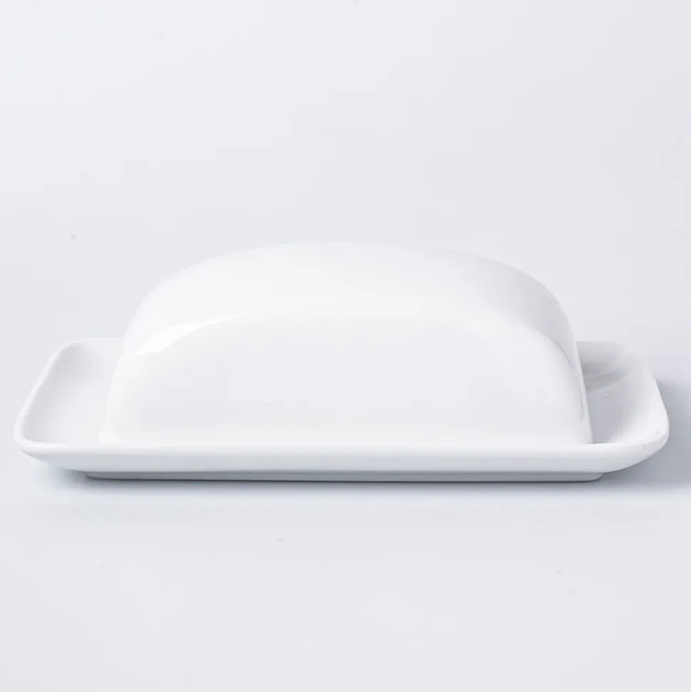 A La Carte 'Essentials' Porcelain Butter Dish (White)