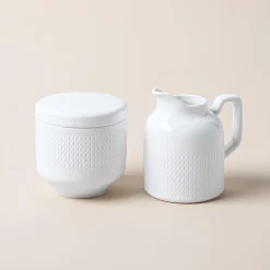 A La Carte Essentials Porcelain Creamer & Sugar Bowl - Set of 2