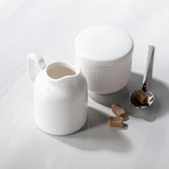 A La Carte Essentials Porcelain Creamer & Sugar Bowl - Set of 2