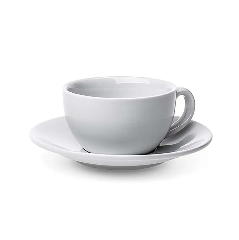 A La Carte 'Oxford' Porcelain Teacup with Saucer 250ml (White)