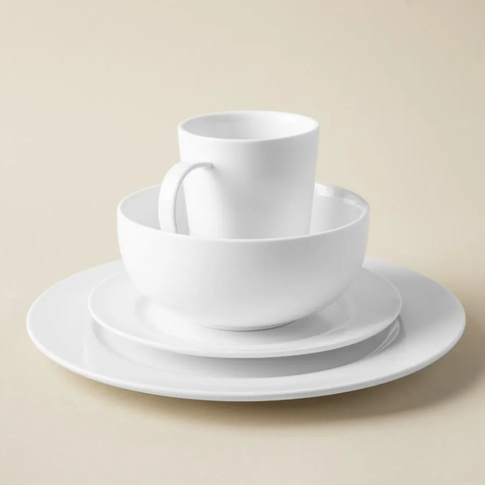 A La Carte 'Oxford' Porcelain Teacup with Saucer 250ml (White)