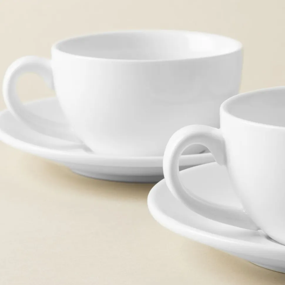 A La Carte 'Oxford' Porcelain Teacup with Saucer 250ml (White)