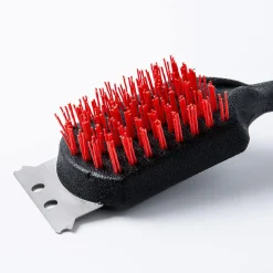 Better BBQ Grill Nylon Brush with Scraper 19" (Black/Red)