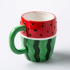 Boston Warehouse Flea Market Shaped 'Watermelon' Mug (Green/Red)