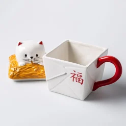 Boston Warehouse Flea Market Shaped 'Takeout Container' Mug with Lid