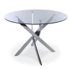 Bradford Carol Glass Dining Table (Clear/Silver)