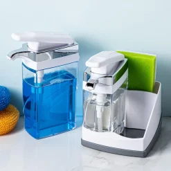 Casabella Sink Sider Duo Soap Dispenser with Sponge (White/Chrome)