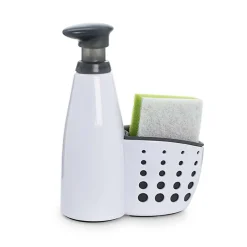 Casabella Sink Sider Soap Dispenser with Sponge (White/Grey)