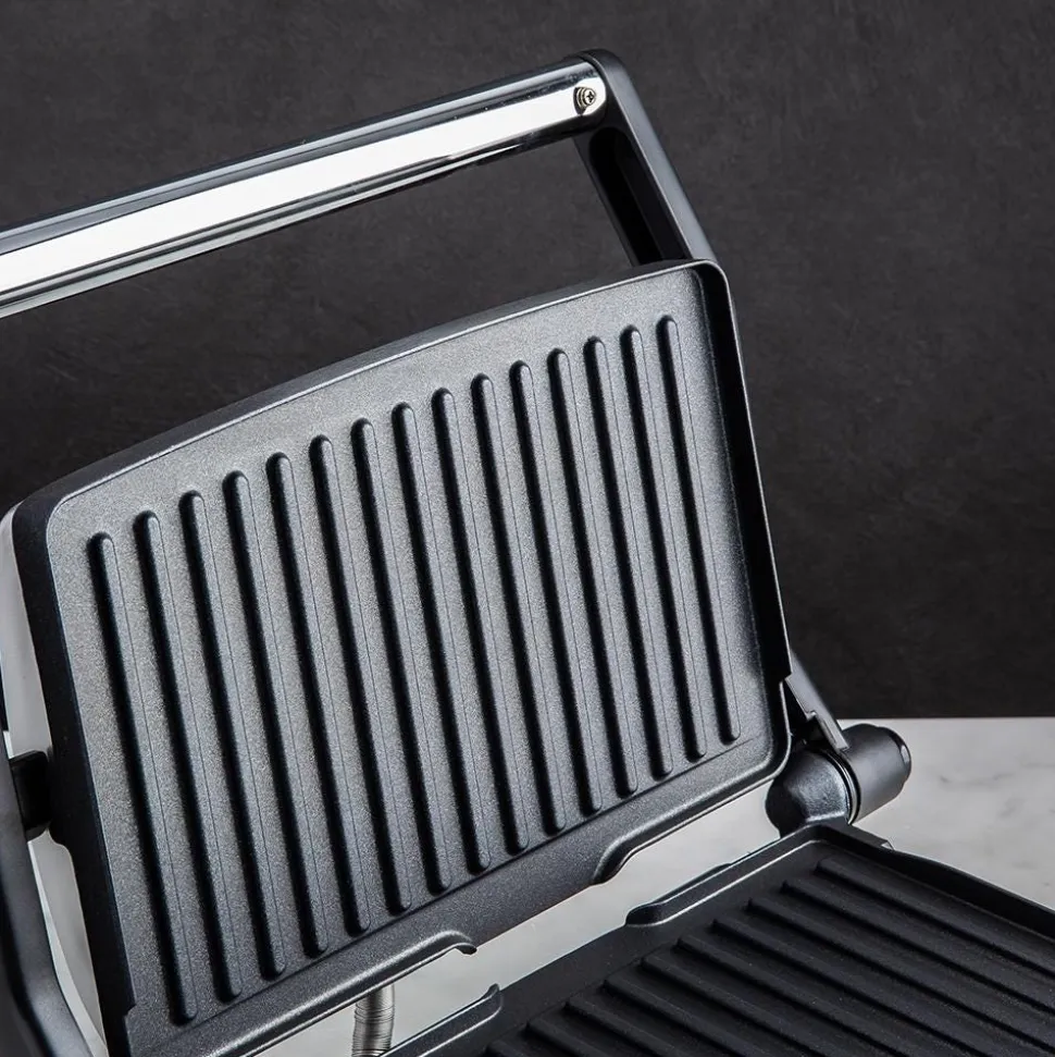 Chefman 180 Degree Panini Grill with Floating Hinge (Stainless Steel)