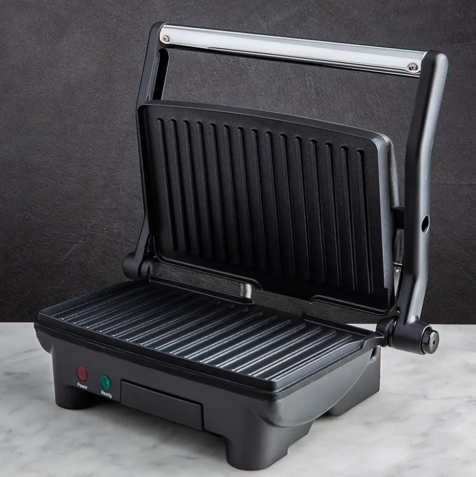Chefman 180 Degree Panini Grill with Floating Hinge (Stainless Steel)