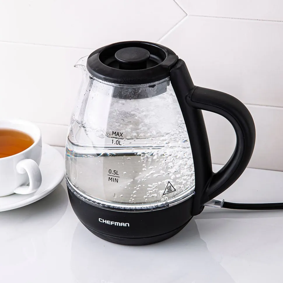 Chefman Fast-Boil Cordless Glass Kettle 1L