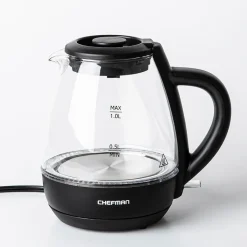 Chefman Fast-Boil Cordless Glass Kettle 1L