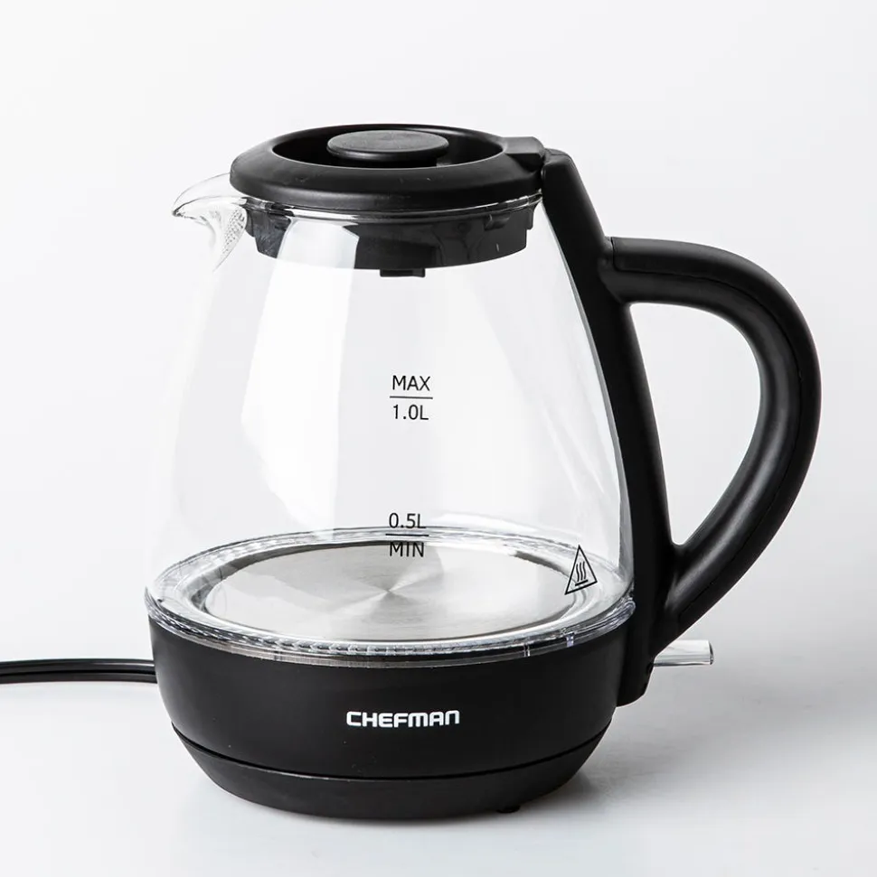 Chefman Fast-Boil Cordless Glass Kettle 1L