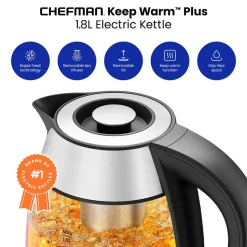 Chefman Keep Warm Glass Kettle with Infuser