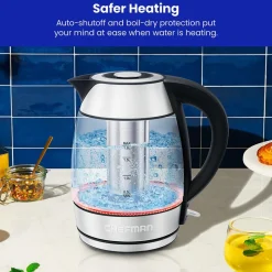 Chefman Keep Warm Glass Kettle with Infuser