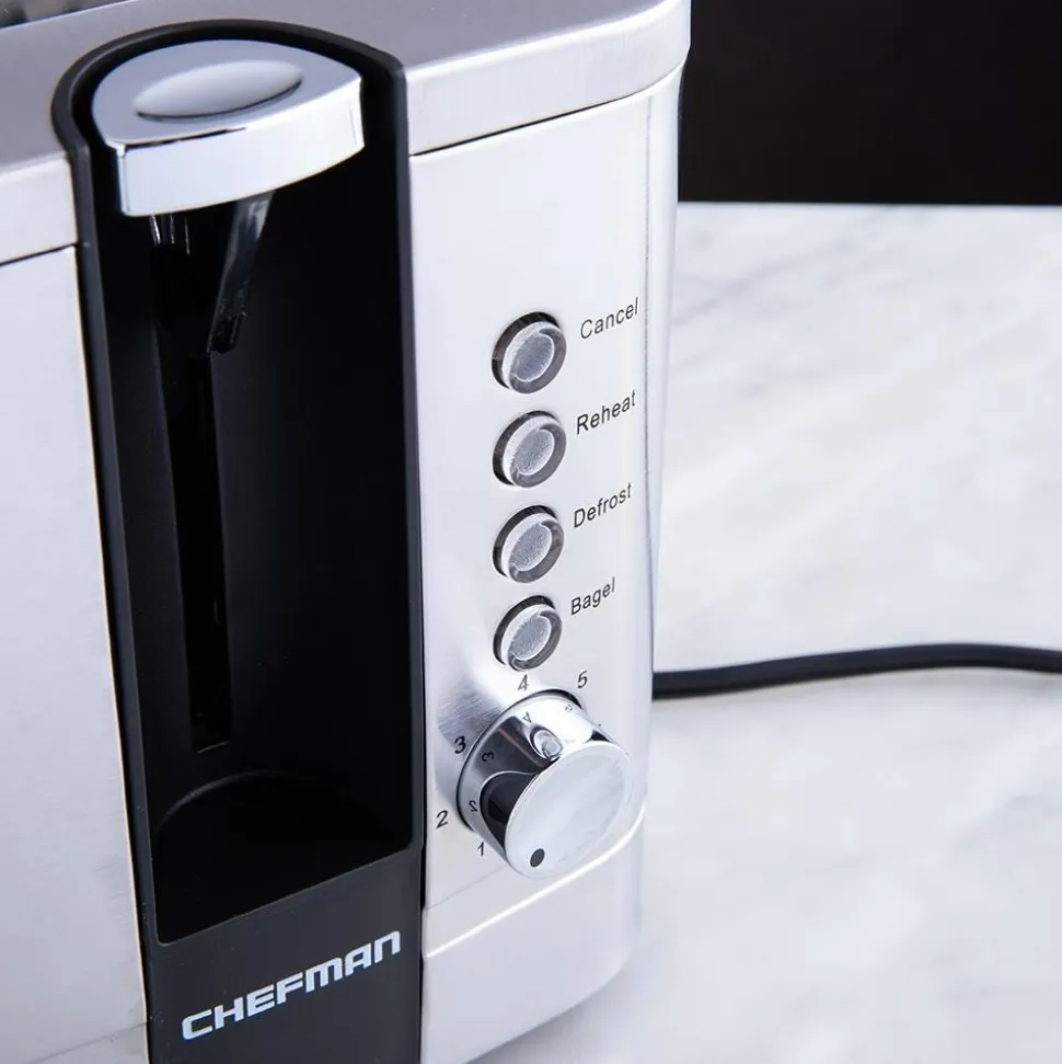 Chefman Pop-Up Wide Slot Toaster (St/St - Black)