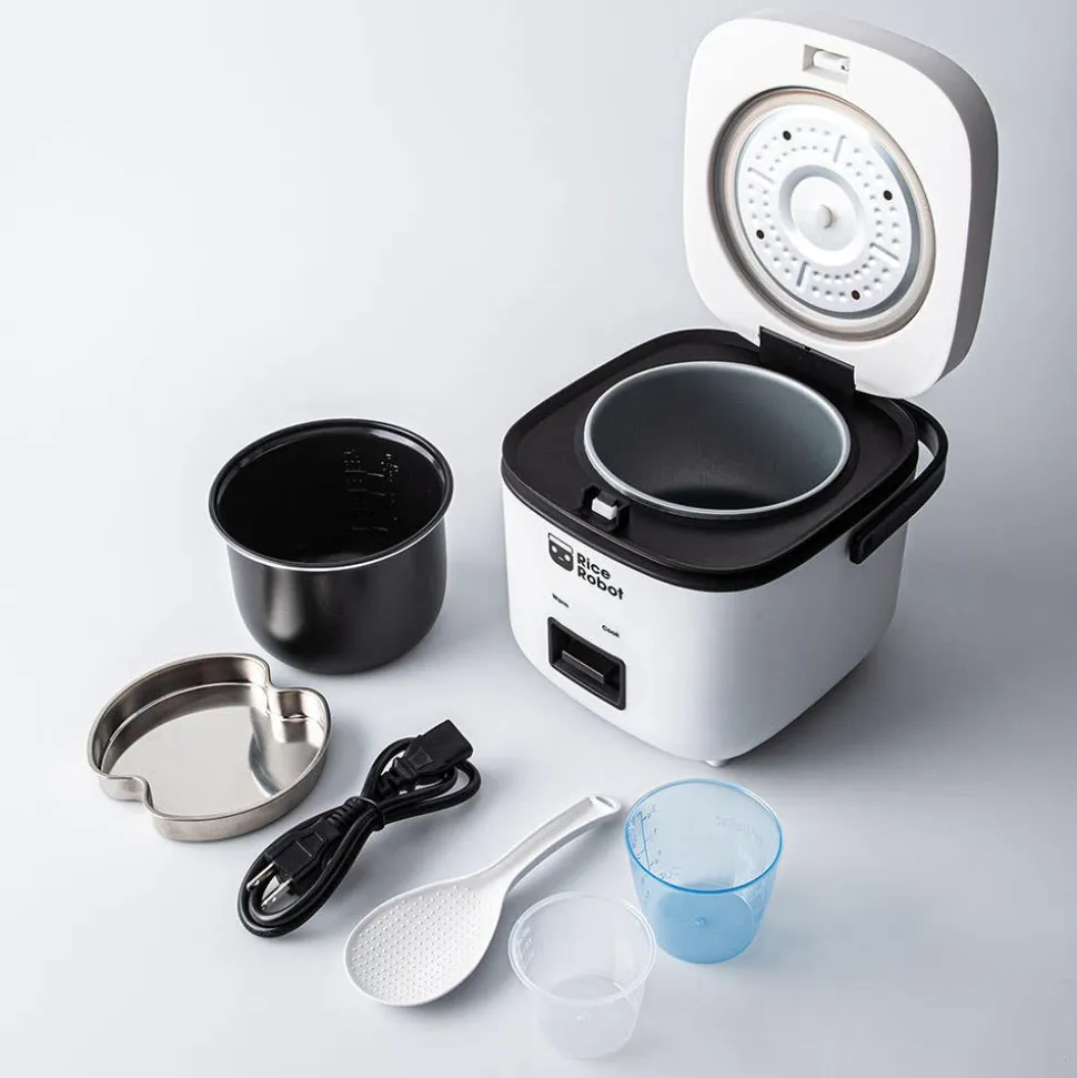 Cook Healthy Rice Robot Portable Rice Cooker (White)