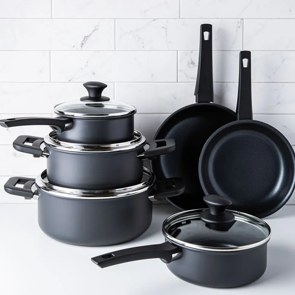 Cuisipro Soft Touch Cookware Combo - Set of 10 (Black)