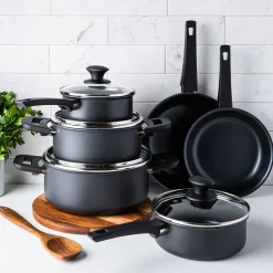 Cuisipro Soft Touch Cookware Combo - Set of 10 (Black)