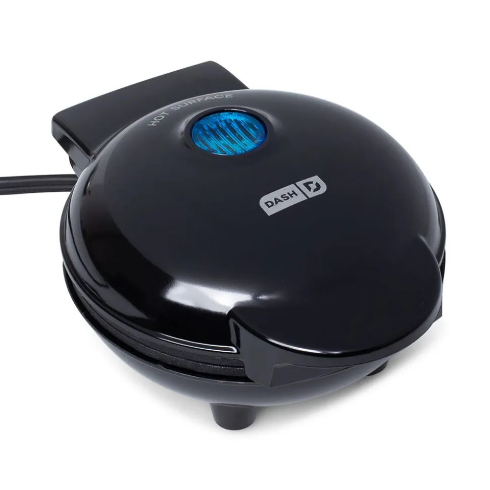 Dash Mini Round Waffle Maker (Black)